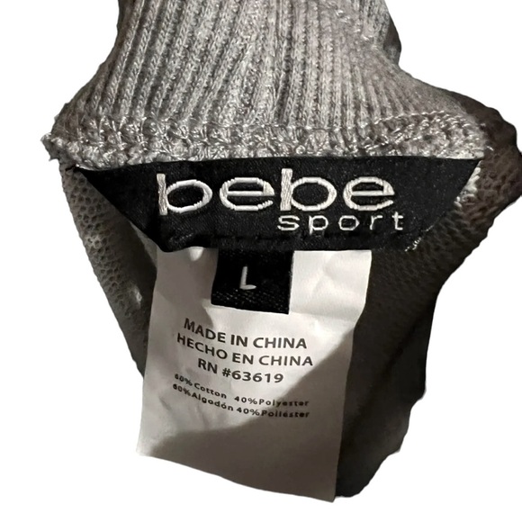 BEBE SPORT Women Nailhead Studded LOGO Joggers Sweat Pants in Heather Grey Nwt - Picture 7 of 11